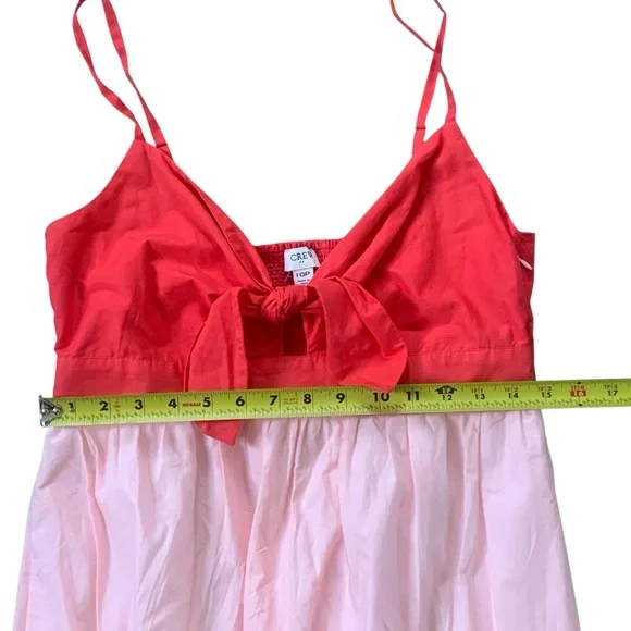 J.Crew Petite Colorblock Tie Front Midi Sundress NWT Coral Pink Blue Dress 10P - Picture 6 of 9